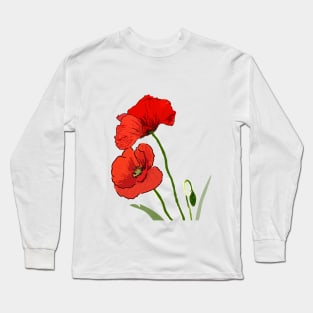 Red poppy flower Long Sleeve T-Shirt